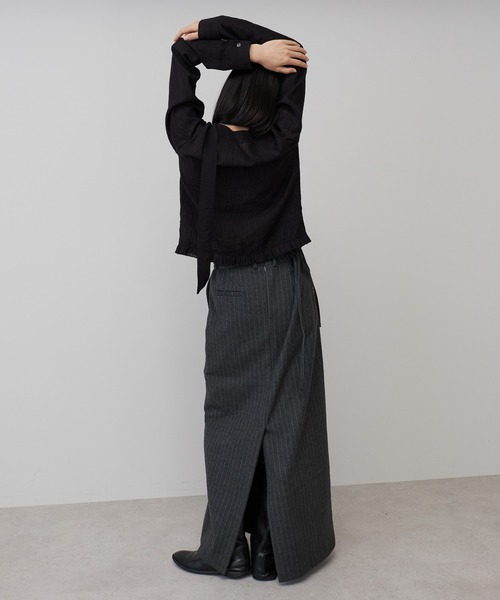 leimn(レイムン)の「フロントシャーリングシアーブラウス(シャツ/ブラウス・レディース・ホワイト/サックスブルー/ブラック/チェック・FREE)」の16枚目の写真