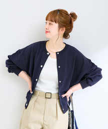 B.C STOCK（ベーセーストック）の「手洗い可 / クルーネック裏毛カーディガン（カーディガン/ボレロ）」