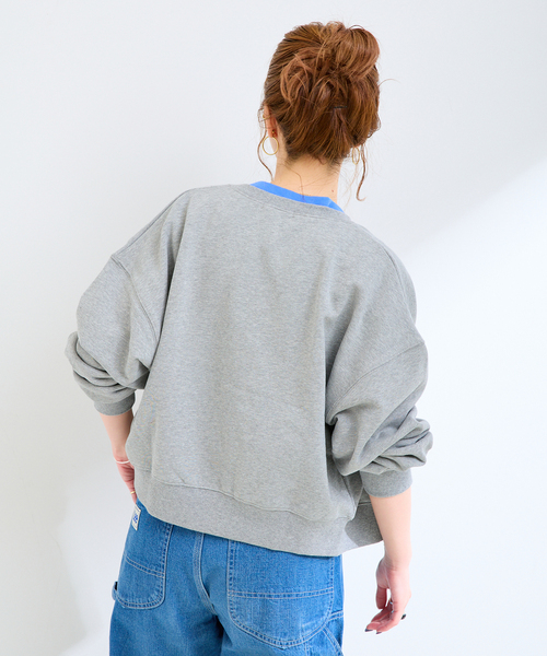 B.C STOCK(ベーセーストック)の「手洗い可 / クルーネック裏毛カーディガン(カーディガン/ボレロ・レディース・ネイビー/チャコールグレー/レッド・FREE)」の10枚目の写真