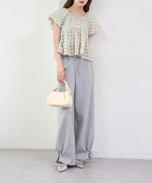 mystic（ミスティック）の「チェックパフブラウス（シャツ/ブラウス・レディース・ブラック/グリーン/レッド/オフホワイト/ベージュ・FREE）」の20枚目の写真