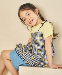 apres les cours | フラワーフリルドッキングトップス(Tシャツ/カットソー)