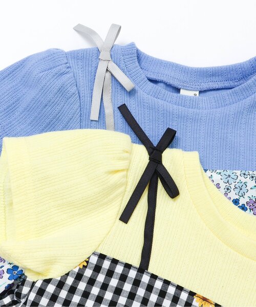 apres les cours（アプレレクール）の「フラワーフリルドッキングトップス（Tシャツ/カットソー・キッズ・ブラック/レインボー/ラベンダー・80/90/100/110/120/130/140）」の17枚目の写真