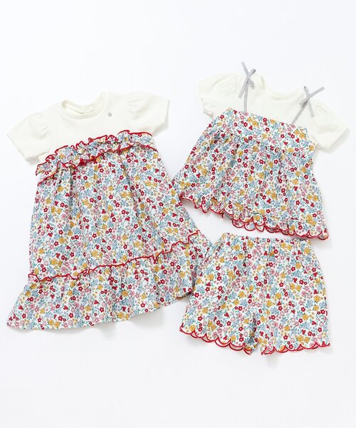 apres les cours（アプレレクール）の「フラワーフリルドッキングトップス（Tシャツ/カットソー・キッズ・ブラック/レインボー/ラベンダー・80/90/100/110/120/130/140）」の12枚目の写真