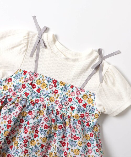 apres les cours（アプレレクール）の「フラワーフリルドッキングトップス（Tシャツ/カットソー・キッズ・ブラック/レインボー/ラベンダー・80/90/100/110/120/130/140）」の18枚目の写真