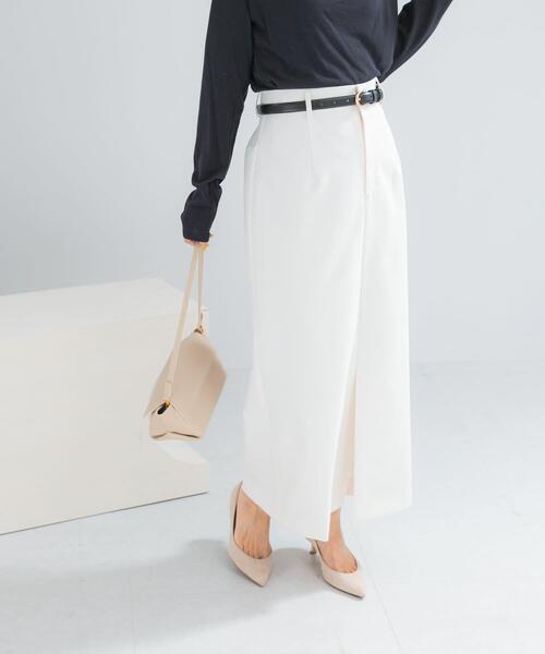 URBAN RESEARCH ROSSO WOMEN（アーバンリサーチ　ロッソ）の「ベルト付ツイルストレッチスカート（スカート・レディース・ブラック/ホワイト・36/38）」の3枚目の写真