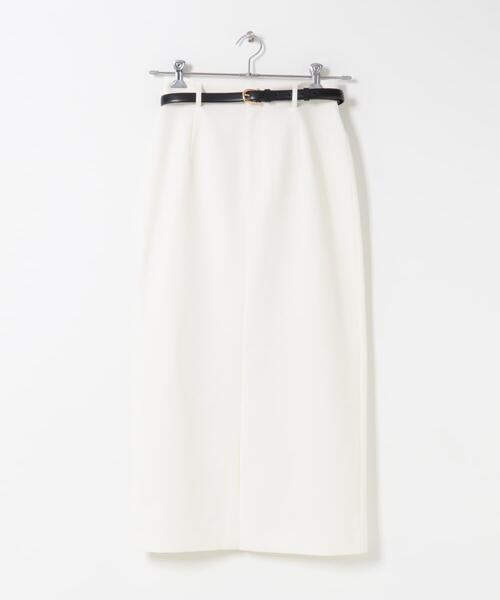 URBAN RESEARCH ROSSO WOMEN（アーバンリサーチ　ロッソ）の「ベルト付ツイルストレッチスカート（スカート・レディース・ブラック/ホワイト・36/38）」の5枚目の写真