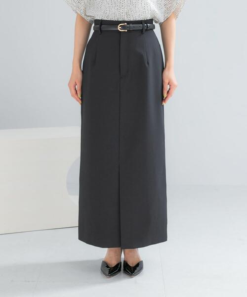 URBAN RESEARCH ROSSO WOMEN（アーバンリサーチ　ロッソ）の「ベルト付ツイルストレッチスカート（スカート・レディース・ブラック/ホワイト・36/38）」の11枚目の写真