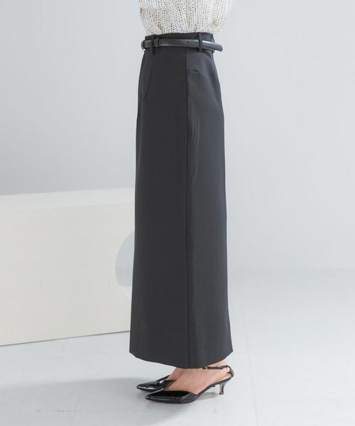 URBAN RESEARCH ROSSO WOMEN（アーバンリサーチ　ロッソ）の「ベルト付ツイルストレッチスカート（スカート・レディース・ブラック/ホワイト・36/38）」の12枚目の写真