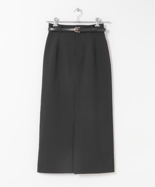 URBAN RESEARCH ROSSO WOMEN（アーバンリサーチ　ロッソ）の「ベルト付ツイルストレッチスカート（スカート・レディース・ブラック/ホワイト・36/38）」の15枚目の写真