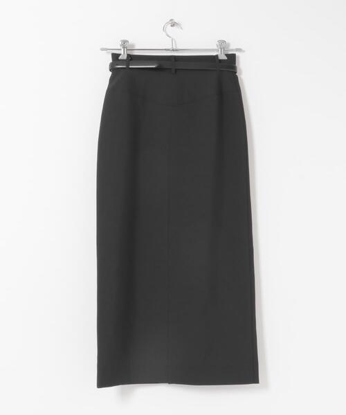 URBAN RESEARCH ROSSO WOMEN（アーバンリサーチ　ロッソ）の「ベルト付ツイルストレッチスカート（スカート・レディース・ブラック/ホワイト・36/38）」の17枚目の写真