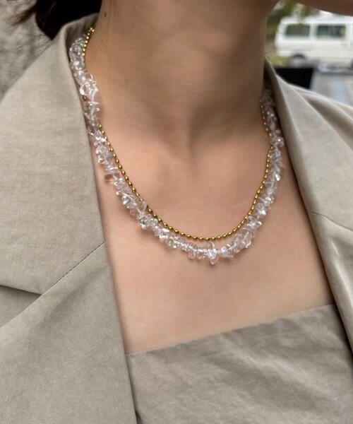 DouDou（ドゥドゥ）の「さざれネックレス（ネックレス・レディース・ブラック/ブルー系その他/クリア・FREE）」の4枚目の写真