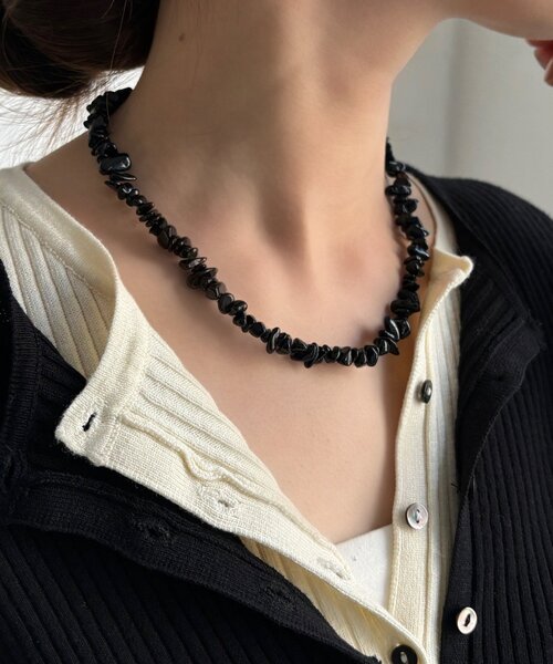 DouDou（ドゥドゥ）の「さざれネックレス（ネックレス・レディース・ブラック/ブルー系その他/クリア・FREE）」の9枚目の写真