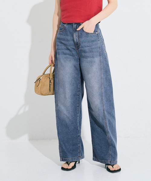 coca（coca）（コカ）の「サマーデニムバギーカーブパンツ（デニムパンツ・レディース・ブルー/ライトブルー・L/S/M）」の18枚目の写真