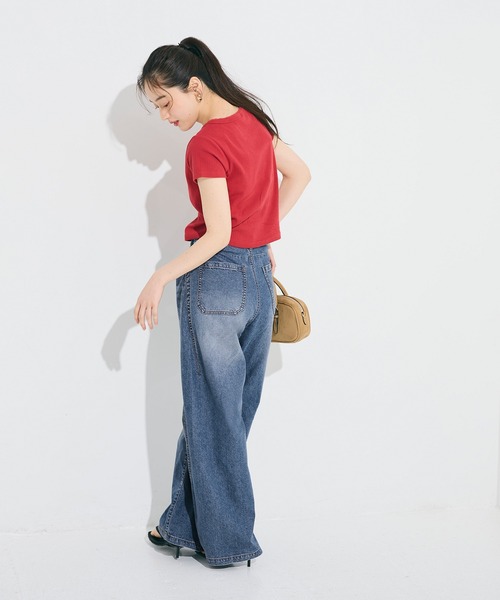 coca（coca）（コカ）の「サマーデニムバギーカーブパンツ（デニムパンツ・レディース・ブルー/ライトブルー・L/S/M）」の7枚目の写真