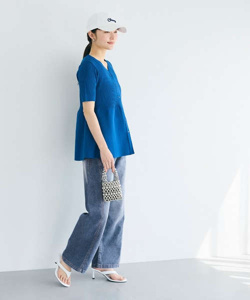 coca（coca）（コカ）の「サマーデニムバギーカーブパンツ（デニムパンツ・レディース・ブルー/ライトブルー・L/S/M）」の9枚目の写真