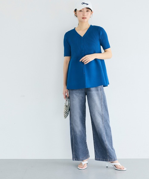coca（coca）（コカ）の「サマーデニムバギーカーブパンツ（デニムパンツ・レディース・ブルー/ライトブルー・L/S/M）」の10枚目の写真