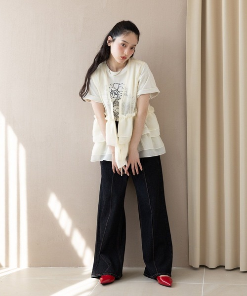 RAGEBLUE(レイジブルー)の「シアーフリルZIPベスト(ベスト・レディース・ホワイト/ブルー/ブラック/ピンク・FREE)」の12枚目の写真