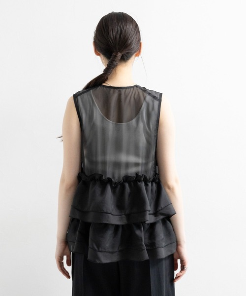 RAGEBLUE(レイジブルー)の「シアーフリルZIPベスト(ベスト・レディース・ホワイト/ブルー/ブラック/ピンク・FREE)」の5枚目の写真