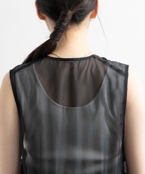 RAGEBLUE(レイジブルー)の「シアーフリルZIPベスト(ベスト・レディース・ホワイト/ブルー/ブラック/ピンク・FREE)」の6枚目の写真