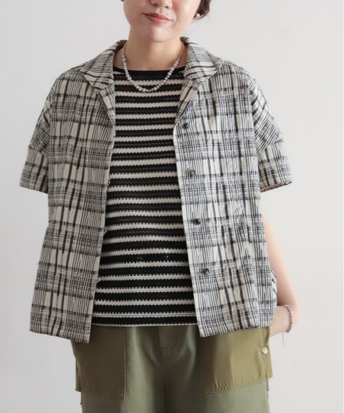 NOMBRE IMPAIR(ノンブルアンペール)の「ミニグランジチェック ショートシャツ(シャツ/ブラウス・レディース・ブラック/イエロー・FREE)」の2枚目の写真