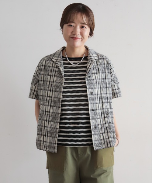 NOMBRE IMPAIR(ノンブルアンペール)の「ミニグランジチェック ショートシャツ(シャツ/ブラウス・レディース・ブラック/イエロー・FREE)」の6枚目の写真