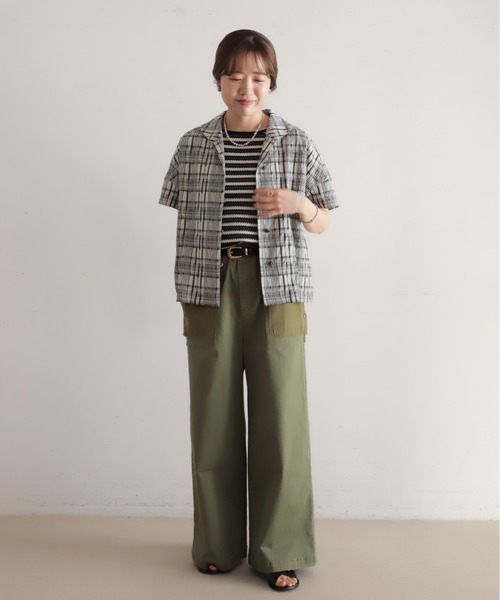 NOMBRE IMPAIR(ノンブルアンペール)の「ミニグランジチェック ショートシャツ(シャツ/ブラウス・レディース・ブラック/イエロー・FREE)」の4枚目の写真