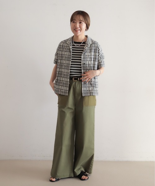 NOMBRE IMPAIR(ノンブルアンペール)の「ミニグランジチェック ショートシャツ(シャツ/ブラウス・レディース・ブラック/イエロー・FREE)」の10枚目の写真