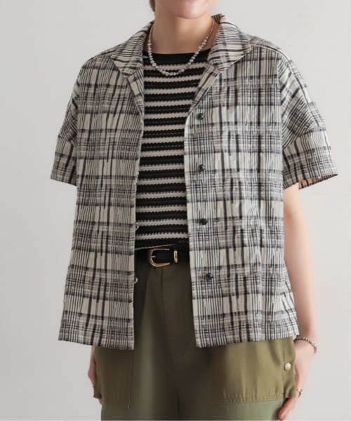 NOMBRE IMPAIR(ノンブルアンペール)の「ミニグランジチェック ショートシャツ(シャツ/ブラウス・レディース・ブラック/イエロー・FREE)」の5枚目の写真