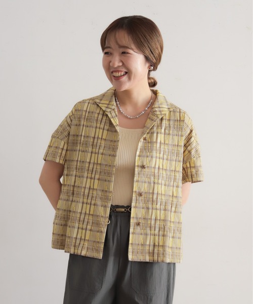 NOMBRE IMPAIR(ノンブルアンペール)の「ミニグランジチェック ショートシャツ(シャツ/ブラウス・レディース・ブラック/イエロー・FREE)」の17枚目の写真