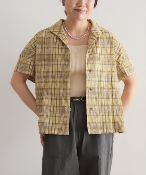 NOMBRE IMPAIR(ノンブルアンペール)の「ミニグランジチェック ショートシャツ(シャツ/ブラウス・レディース・ブラック/イエロー・FREE)」の15枚目の写真