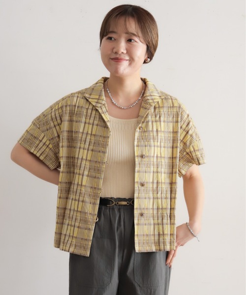NOMBRE IMPAIR(ノンブルアンペール)の「ミニグランジチェック ショートシャツ(シャツ/ブラウス・レディース・ブラック/イエロー・FREE)」の12枚目の写真