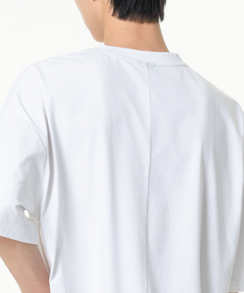 MOZMOZ(モズモズ)の「オーバーサイズソロナクーリング機能性バックカット無地半袖Tシャツホワイト(Tシャツ/カットソー・レディース・その他・M/XL/XXL)」の6枚目の写真