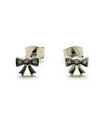 CARROLL キャロル リボンデザインカットガラスキャッチピアス