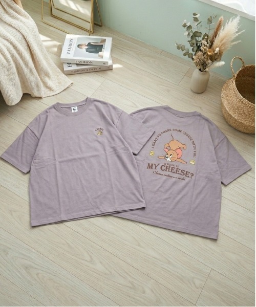 Tom&Jerry(トムアンドジェリー)の「【TOM & JERRY/トムとジェリー】キャラクタープリント半袖Tシャツ(WIDEシルエット)(Tシャツ/カットソー・レディース・ライム/スミクロ/サックスブルー/グレイッシュベージュ・LARGE/MEDIUM)」の3枚目の写真
