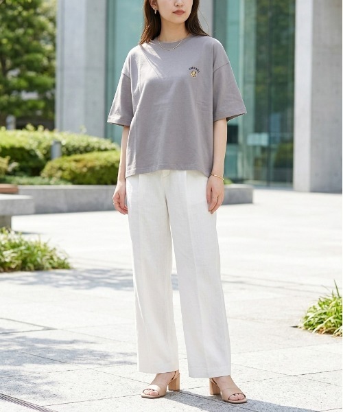 Tom&Jerry(トムアンドジェリー)の「【TOM & JERRY/トムとジェリー】キャラクタープリント半袖Tシャツ(WIDEシルエット)(Tシャツ/カットソー・レディース・ライム/スミクロ/サックスブルー/グレイッシュベージュ・LARGE/MEDIUM)」の15枚目の写真