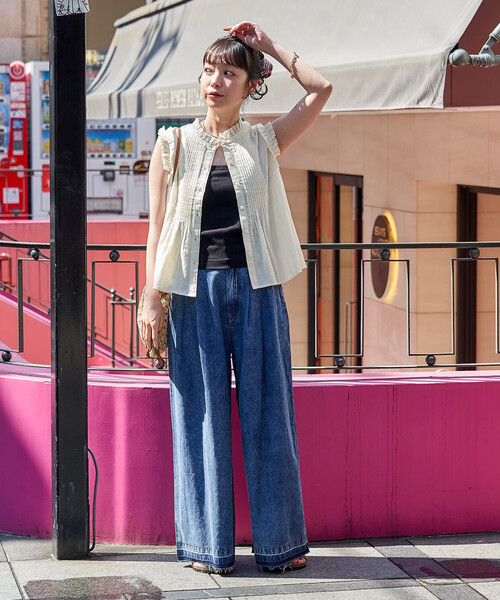 FREAK'S STORE(フリークスストア)の「インド 裁ち切りフリルブラウス(シャツ/ブラウス・レディース・オフホワイト/オリーブ/ブラック・フリ-)」の7枚目の写真