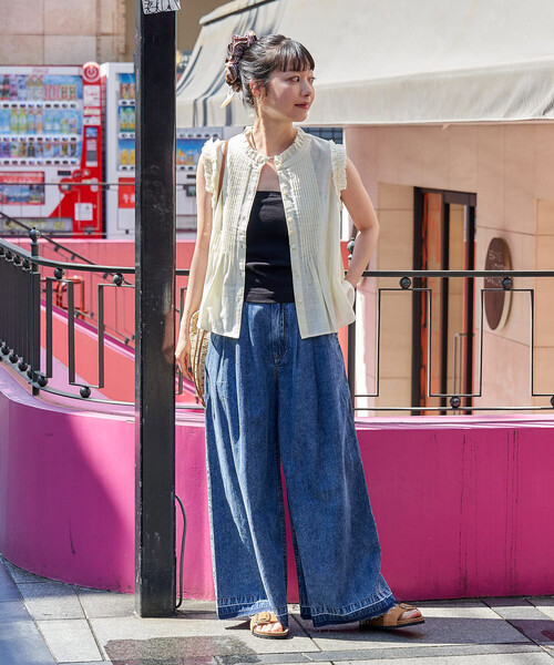 FREAK'S STORE(フリークスストア)の「インド 裁ち切りフリルブラウス(シャツ/ブラウス・レディース・オフホワイト/オリーブ/ブラック・フリ-)」の8枚目の写真