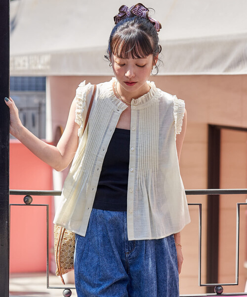 FREAK'S STORE(フリークスストア)の「インド 裁ち切りフリルブラウス(シャツ/ブラウス・レディース・オフホワイト/オリーブ/ブラック・フリ-)」の12枚目の写真