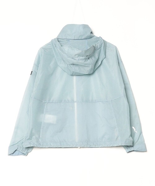 AIGLE(エーグル)の「超軽量 撥水 UVカット ストライプ エクストラライト フーディジャケット(ナイロンジャケット・レディース・ブルー/ホワイト・S/L/M/XS)」の14枚目の写真