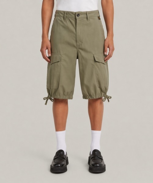 G-STAR(ジースター)の「Bermuda Cargo Shorts/ハイウエストバミューダカーゴショーツ/3/4丈(その他パンツ・レディース・カーキ・25inch/26inch/27inch/24inch)」の1枚目の写真