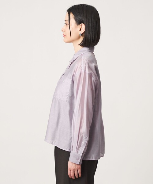 A DAY IN THE LIFE UNITED ARROWS(アデイインザライフユナイテッドアローズ)の「シアー ダブルポケットシャツ <A DAY IN THE LIFE>(シャツ/ブラウス・レディース・オフホワイト/ターコイズブルー系/ライラック/ダークグレー・FREE)」の11枚目の写真