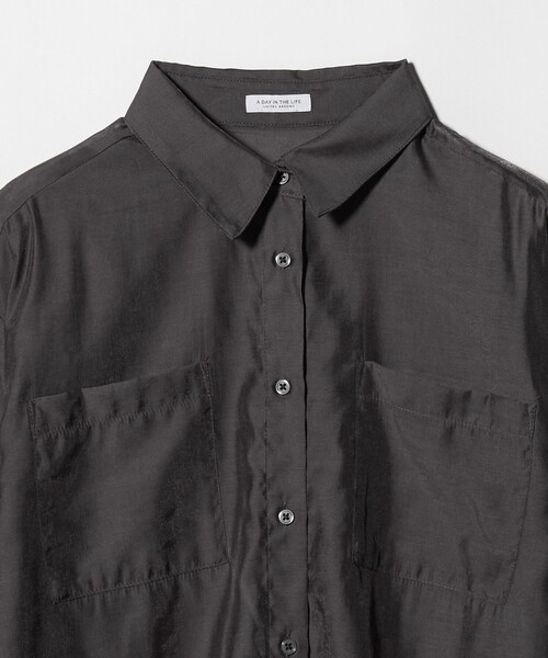 A DAY IN THE LIFE UNITED ARROWS(アデイインザライフユナイテッドアローズ)の「シアー ダブルポケットシャツ <A DAY IN THE LIFE>(シャツ/ブラウス・レディース・オフホワイト/ターコイズブルー系/ライラック/ダークグレー・FREE)」の15枚目の写真