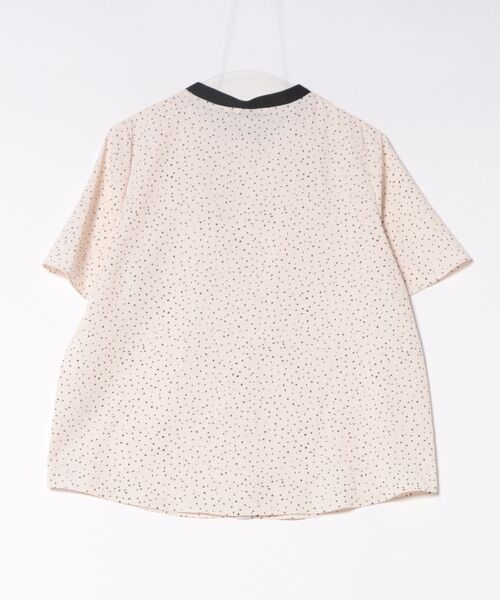 m.f.editorial(エムエフエディトリアル)の「【UVカット ウォッシャブル】m.f.エディトリアル レディース ドット柄 配色 バンドカラー 比翼 半袖 ブラウス(シャツ/ブラウス・レディース・アイボリー/ブラック・MEDIUM/LARGE)」の8枚目の写真