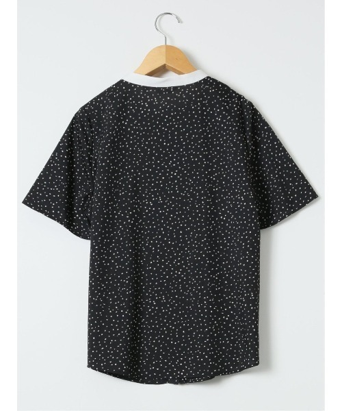 m.f.editorial(エムエフエディトリアル)の「【UVカット ウォッシャブル】m.f.エディトリアル レディース ドット柄 配色 バンドカラー 比翼 半袖 ブラウス(シャツ/ブラウス・レディース・アイボリー/ブラック・MEDIUM/LARGE)」の9枚目の写真