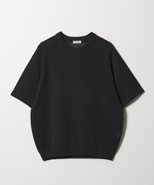BEAUTY&YOUTH UNITED ARROWS(ビューティーアンドユースユナイテッドアローズ)の「ペーパーヤーン サドルスリーブ クルーネック ニット ウォッシャブル(ニット/セーター・メンズ・オレンジ/ナチュラル/ブラック・XL/M/L/S)」の1枚目の写真