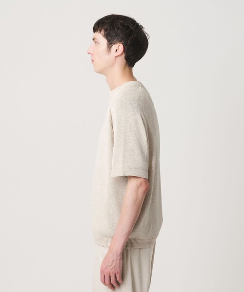 BEAUTY&YOUTH UNITED ARROWS(ビューティーアンドユースユナイテッドアローズ)の「ペーパーヤーン サドルスリーブ クルーネック ニット ウォッシャブル(ニット/セーター・メンズ・オレンジ/ナチュラル/ブラック・XL/M/L/S)」の7枚目の写真
