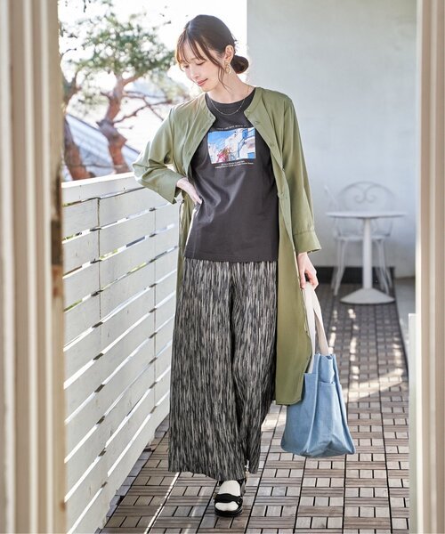 ikka(イッカ)の「【雑誌InRed6月号掲載】さらっとプリーツワイドパンツ【親子コーデ】(その他パンツ・レディース・ブラック/オレンジ/チャコール/ダークネイビー/グリーン/グレイッシュベージュ・M/L/S)」の17枚目の写真
