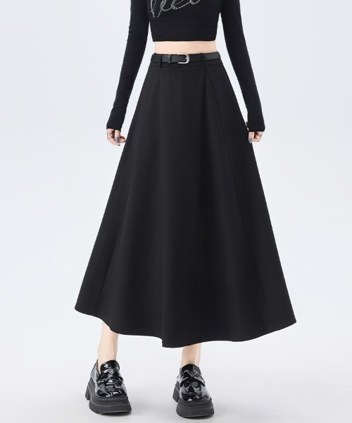 ReRe（リリ）の「タック入りAラインミディスカート（スカート・レディース・グレー/ブラック/グレイッシュベージュ・SMALL/MEDIUM/LARGE/X-LARGE）」の2枚目の写真