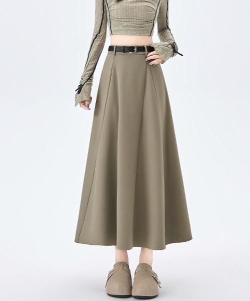 ReRe（リリ）の「タック入りAラインミディスカート（スカート・レディース・グレー/ブラック/グレイッシュベージュ・SMALL/MEDIUM/LARGE/X-LARGE）」の6枚目の写真