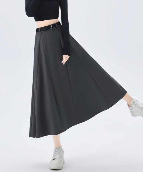 ReRe（リリ）の「タック入りAラインミディスカート（スカート・レディース・グレー/ブラック/グレイッシュベージュ・SMALL/MEDIUM/LARGE/X-LARGE）」の12枚目の写真